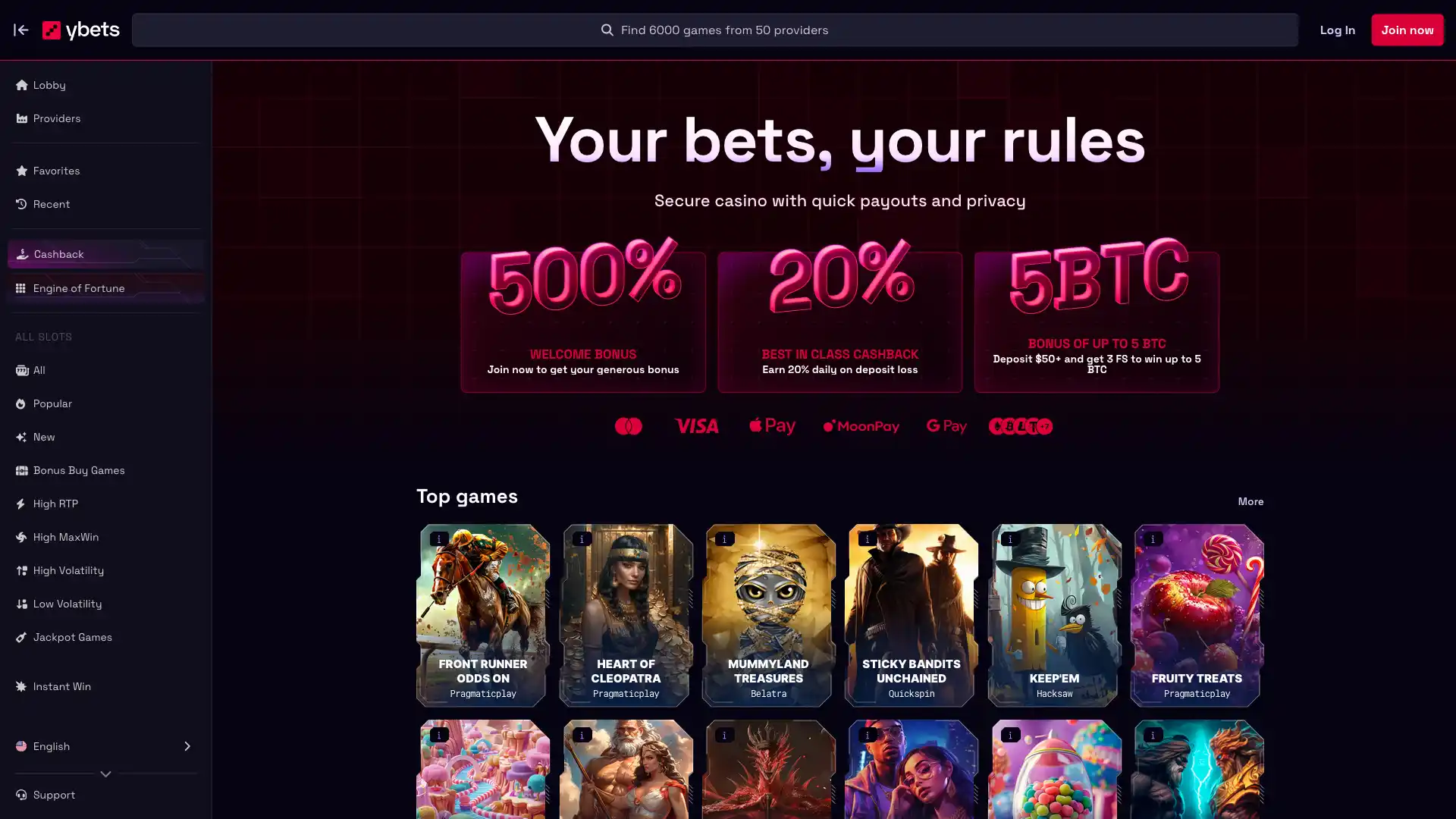 Visit ybets.io